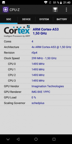 UMIDIGI A3: CPU-Z (SPC)