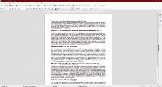 Prebrojite broj znakova u tekstu: LibreOffice Writer
