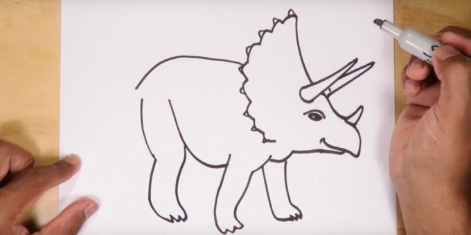 Kako nacrtati dinosaura: prikazati leđa, trbuh i nogu