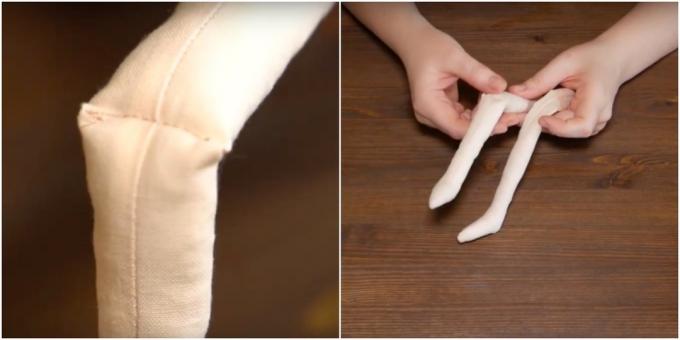 Kako šivati ​​lutku Tilda: označite koljena