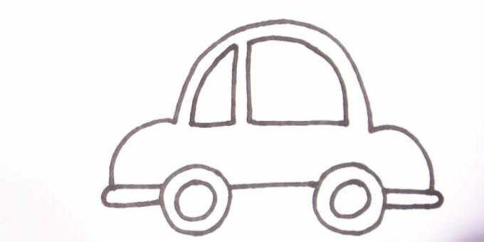 Kako nacrtati automobil: nacrtajte mali prozor