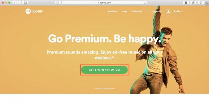 Kako koristiti Spotify u Rusiji kliknite Get Spotify Premium