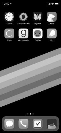 iPhone zaslon crno-bijelo