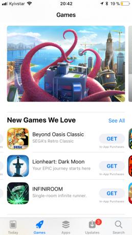 App Store u iOS-11: horizontalno pomicanje