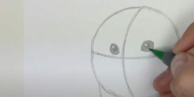 Kako nacrtati sovu: nacrtati oči