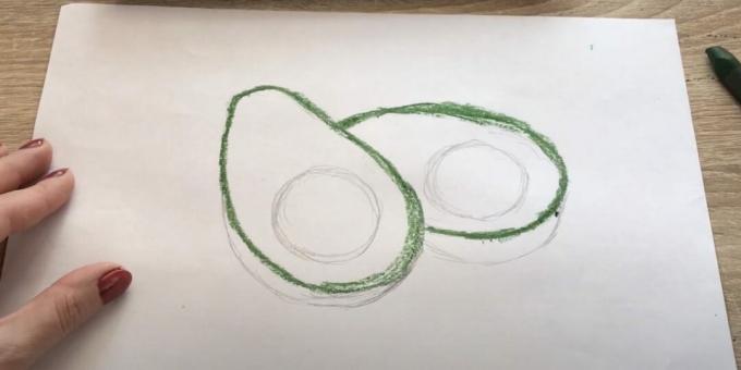 Zaokružite avokado i nacrtajte krugove