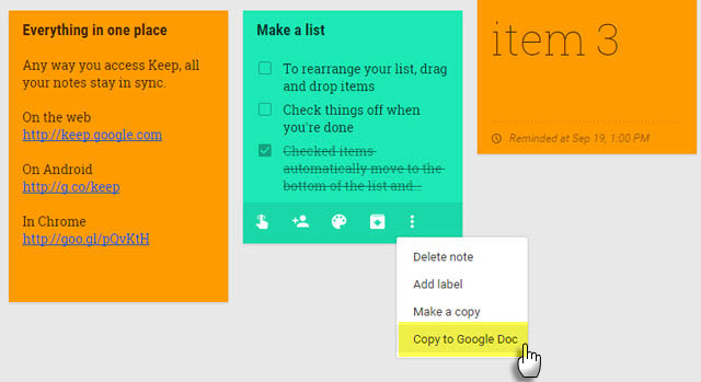 Google Keep za