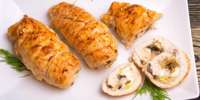 Recepti Piletina u pećnici: Pileći pecivo s gljivama i jajima