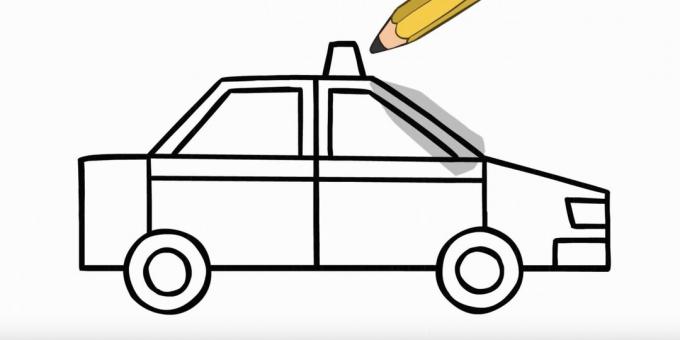 Kako nacrtati automobil: nacrtajte farove i svjetionik