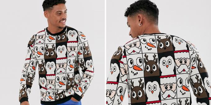 Božić džemper s kontinuiranim uzorkom Asos dizajn