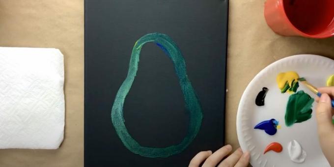 Kako nacrtati avokado: skicirajte oblik u obliku kruške
