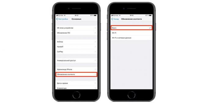 Kako kalibrirati svoj iPhone baterije: Isključivanje Osvježavanje aplikacije u pozadini