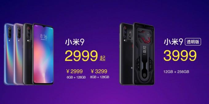 Značajke Xiaomi Mi 9: Cijene