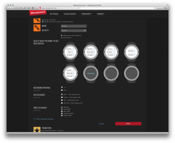 Suunto Ambit2 postavke Movescount