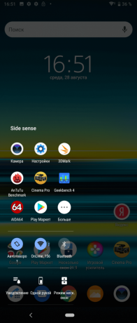 Sony Xperia 1: panel aplikacija
