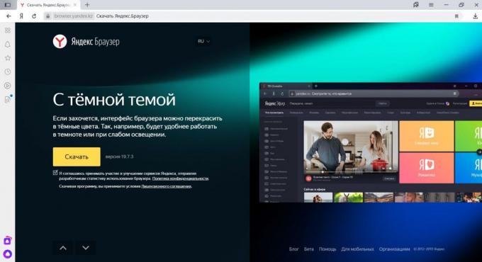 „Yandex. Preglednik „za PC