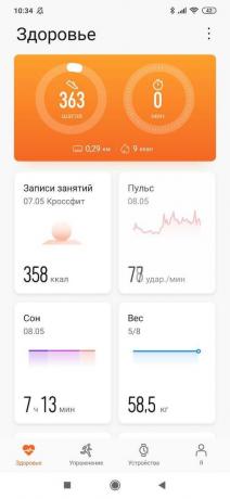 Huawei GT 2e: pokazatelji zdravlja i kondicije u aplikaciji