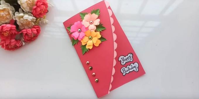 Kako napraviti karticu s cvijećem rođendan sa svojim rukama