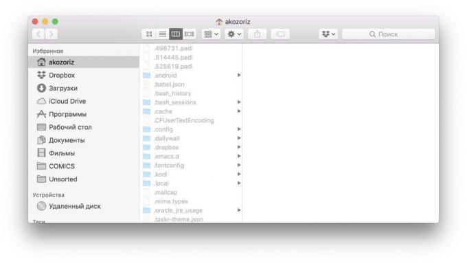MacOS naredbe: Prikaži skrivene datoteke i mape