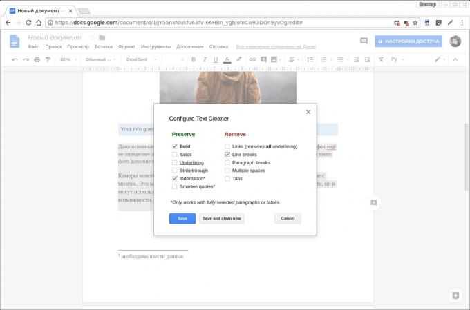 Google dokumenti dodaci: Tekst Cleaner