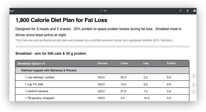 Exercise.com: meal plan