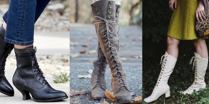 Modni cipele jesen-zima 2019/2020 s Victorian čipke