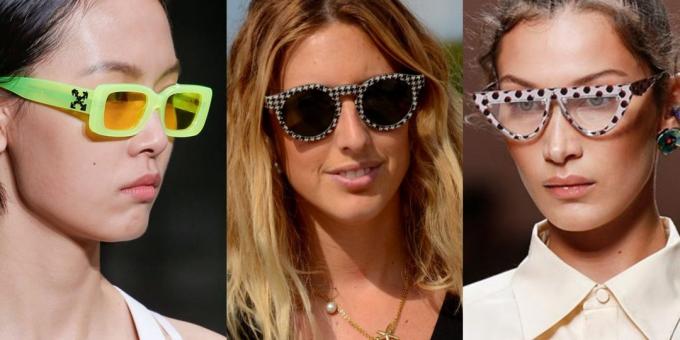 Ženske sunčane naočale u širokim okvirima sa svijetlim grafike