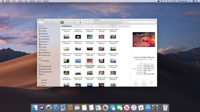 Prikaz metapodataka na Mac