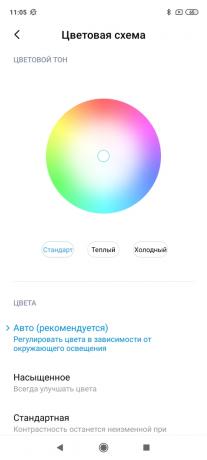 Redmi Note 9 Pro: postavke boja