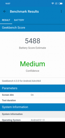 Pregled Xiaomi redmi Napomena 6 Pro: GeekBench baterije
