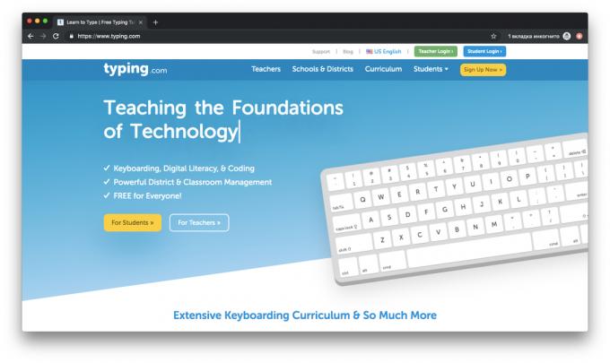 Typing.com - typing tutor na engleskom jeziku