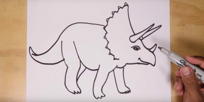 Kako nacrtati dinosaura: dodajte rep i drugu nogu