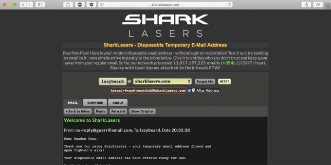 Privremeni SharkLasers mail
