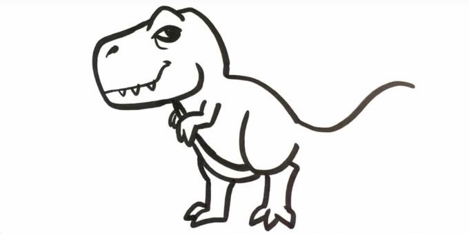 Kako nacrtati tiranosaur: nacrtati stražnje noge