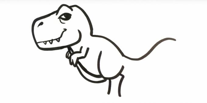 Kako nacrtati tiranosaur: dodajte trbuh i dio šape