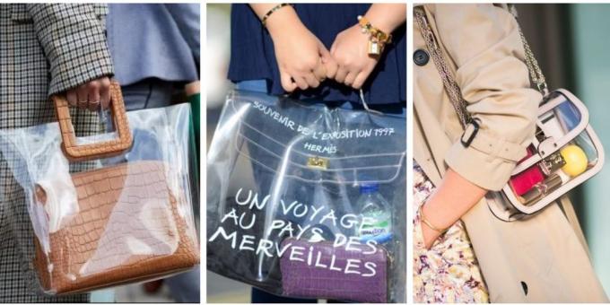 Modne torbe 2018: Prozirna torba torba