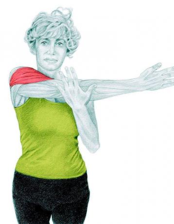 Anatomija istezanje: istezanje na stranu ramena