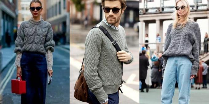 Modni veste 2018-2019: Klasična siva džemper