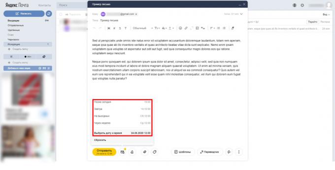 Kako otkazati slanje pisma na Yandex.Mail: odaberite prikladnije vrijeme