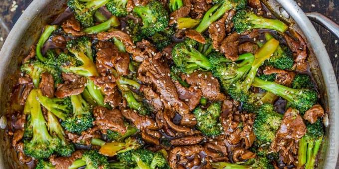 Recept brokula, pirjana govedina u umaku od soje đumbir