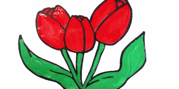 Kako nacrtati jednostavan buket tulipana
