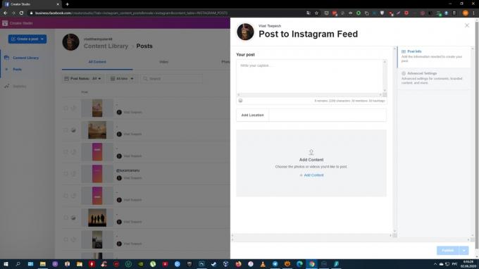 Kako objaviti video na Instagramu s računala: odaberite Instagram feed