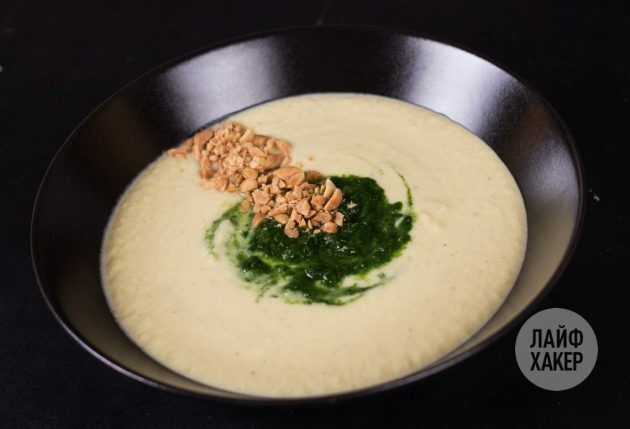 Krem juha od cvjetače: dodajte špinat i kikiriki