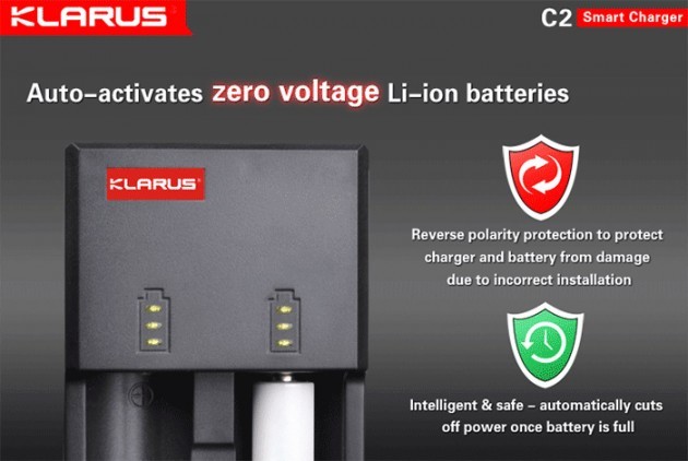 Vanjski baterije na baterijsku svjetiljku baterije: Klarus C2