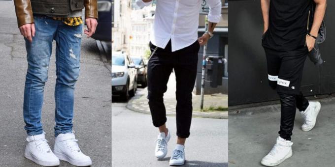 Modni muške cipele: bijele tenisice