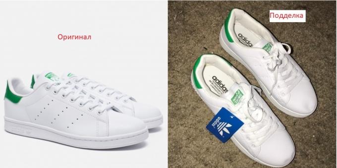Izvorni i krivotvorene cipele Adidas