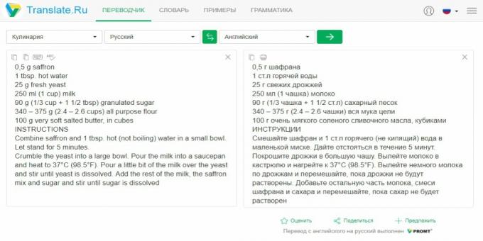 Translate.ru: recepti