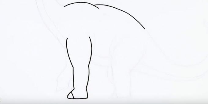 Nacrtajte nogu dinosaura