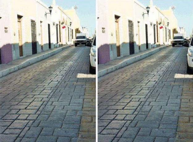 optička iluzija: dvije ceste
