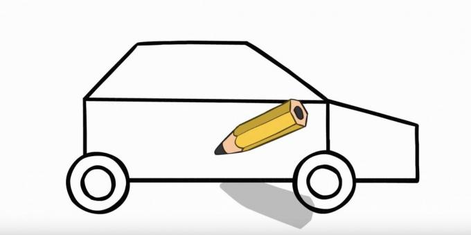 Kako nacrtati policijski automobil: nacrtati prednji dio